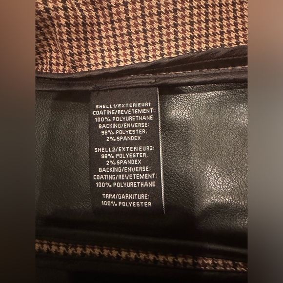 NWT 7 For All Mankind SMALL/MEDIUM Pleather Gucci-esq Beige Houndstooth Vest - Picture 8 of 8